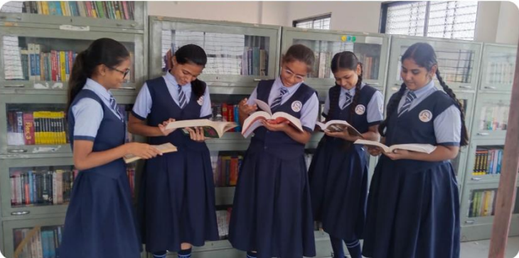 Students Reading in Library